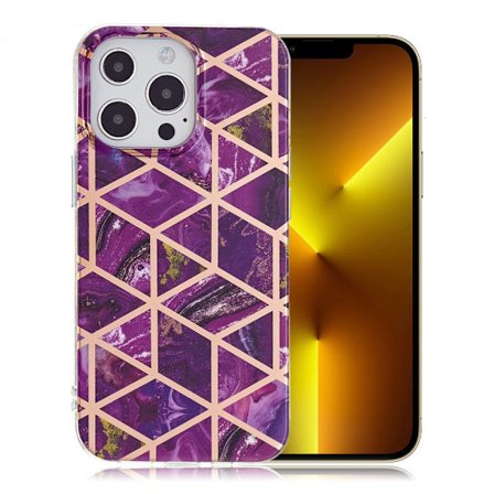 Marmormotiv iPhone 13 Pro Max skal - Lila