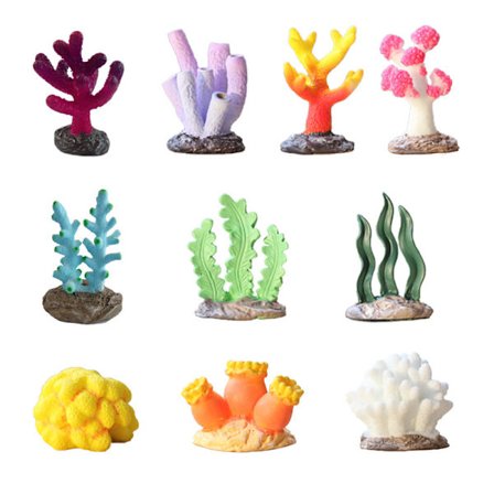 10 stk akvarium akvarium simulering korall hav Middelhavet