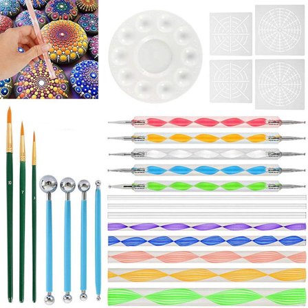 Mandala Dotting Tools Kits, 25 stykker Mandala Dotting Tools Sæt,