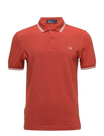 Twin Tipped Fp Shirt Polos Short-sleeved Röd Fred Perry