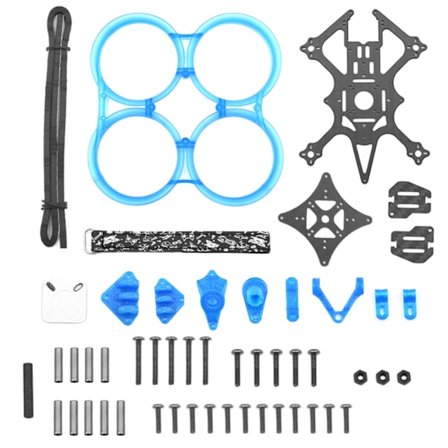 2,5 tommer Inverteret Rack Ramme 112 mm Akselafstand Drone Tilbehør med ABS Forebyg Kollisionsbeskyttelsesring til MonsterRC Blå