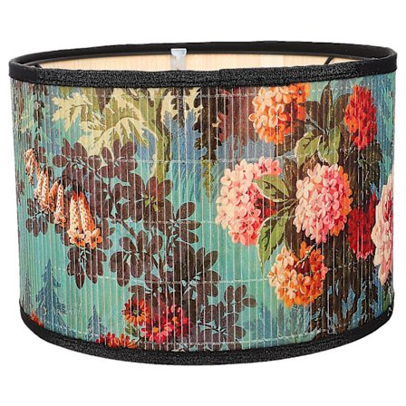 Taklampa i bambu med blommönster, lampskärm, ljusskydd, heminredning