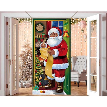 Dørdeksel med julenissen 90x203cm Julebanner til dør
