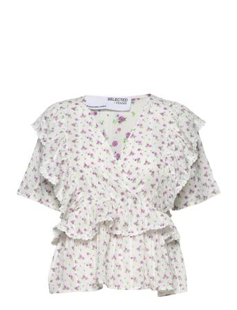 Slfsusy Ss Ruffled Top B Patterned Selected Femme