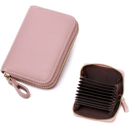 Rosa - Kredittkortholder, pansret skinnkortholder, kontant-ID