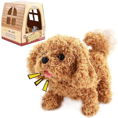 Interaktiv plysj leketøy hund barn leketøy, hund går og bjeffer logrende hale simulering teddy valp gave leketøy kryper