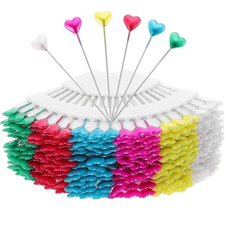 216 stk. synåle med hjerteformede hoveder, lige quiltnåle, korsstingshovednål