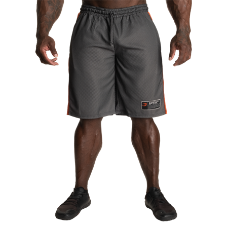 Træningsshorts GASP No1 Mesh Shorts Sort Orange - Bodyman.dk