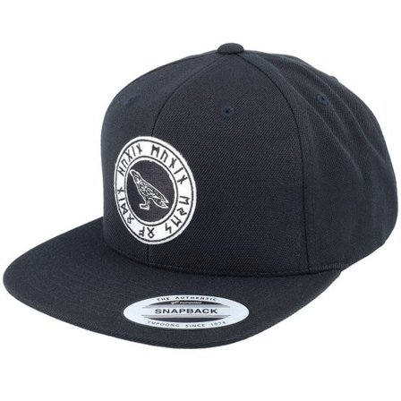 Vikings - Svart snapback Keps - Hugin Munin Eyes Of Odin Black Snapback @ Hatstore