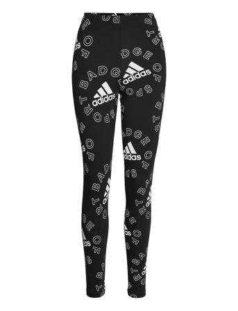 Essentials Logo Allover Print Leggings W Black Adidas Performance