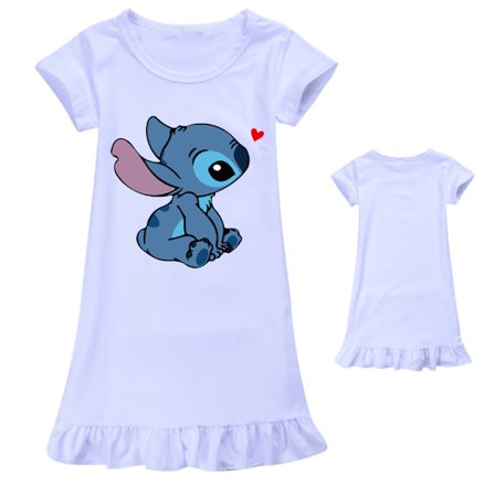 Lilo og Stitch Jentekjole Is Silke Nattkjole Hjemmeklær