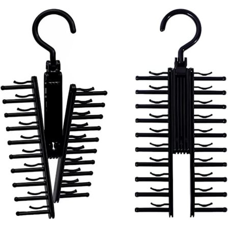 2 stk. slipsestativer Slips holdere Slipsestativ Roterende slips bøjle Justerbar slips holder Bæltebøjle Slipsestativ Krog Bæltebøjle Holder 