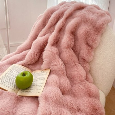 Paksu toscanalaistyylinen kaninkarvapeitto, tekoturkispehmeä heitto toimistonokosille ja sohvan mukavaksi suojaksi