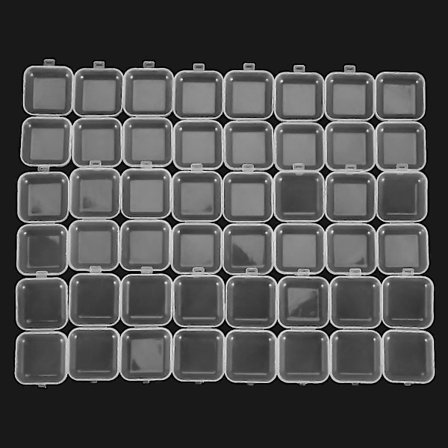 24 stk Små Klare Plastperle Oppbevaringsbokser med Hengslet Lokk for Oppbevaring av Små Ting Håndverk Maskinvare