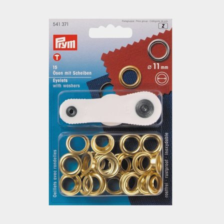 Prym mässingsöljetter Ø11mm, 15 st