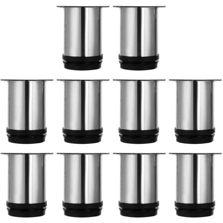 Säädettävä huonekalujalka 8 kpl, 80 mm korkeat kaappijalat, pyöreät harjatut ruostumattomasta teräksestä valmistetut huonekalujalat, sohvapöydän jalat