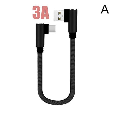 25 cm lyhyt 90 asteen USB Type C -latauskaapeli USB-C puhelimen latauskaapeli(Musta 25 cm)
