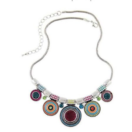 Kvinnors färgade chokerhalsband etniska collares pärlhalsband bohemia