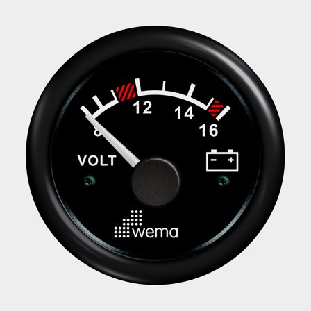 Voltmätare 12V svart