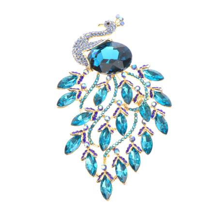 Påfågel Brosch Broscher För Kvinnor Pins Bröllop Smycken Green Blue