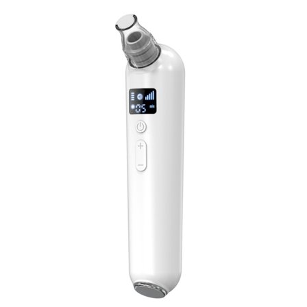 Blackhead Remover Vacuum med varm komprimering og rød/blå lysterapi, 5-trins porerenser, USB-genopladelig White