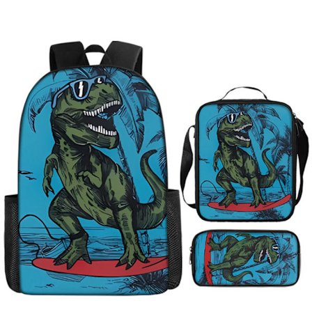 Jurassic World Dinosaurie Ryggsäck Jurassic World Student Skolväska Lunchväska Pennfodral(7)