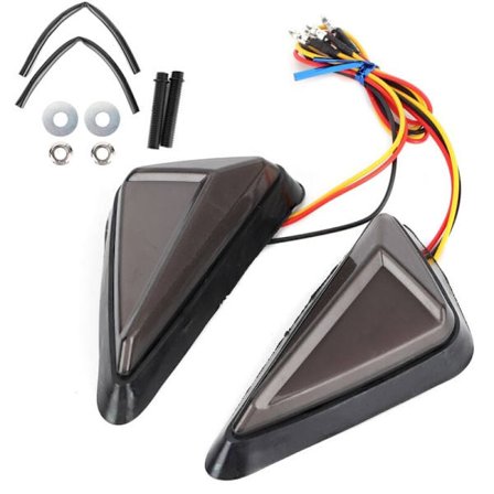 2 stk. Universal L-formet Trekant LED Blinklys Fjernlys Hvid & Gul af DEBUNS