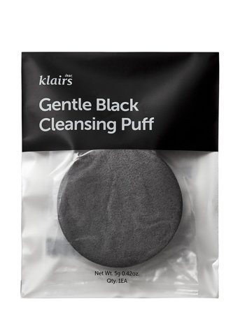 Klairs Gentle Black Cleansing Puff - Black - ONE SIZE