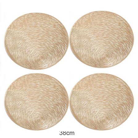 Kultaiset ontot PVC-tabletit, 4 kpl - Lämmönkestävät liukumattomat pyöreät tabletit koristeeksi kotiin ja keittiöön