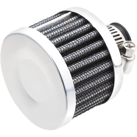 Universal 12mm luftfilter, passer til de fleste biler, lastbiler, motorcykler (sølv)