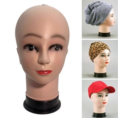 Kalju naisen mallinukke pää ammattikäyttöön kosmetologiaan peruukkien valmistukseen esittelymuotti peruukeille aurinkolaseille hatuille salonkiin DIY-