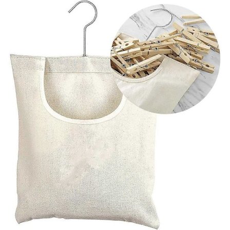 Klemmerpose Hængende Opbevaringspose Organizer Klemmer Kurv Pose Tøjklemmeholder Organizer til Badeværelse Garderobe Sokker BH Un HSM