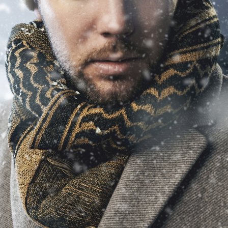 Sand And Black Chequered Scarf Bandana for Men - Winter Scarves