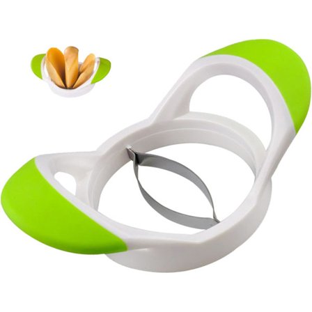 One Piece Mango Kutter i Rustfritt Stål - Slitesterk Fruktkutter med Håndtak - Sklisikker Mango Slicer