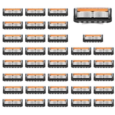 36 stk. blade til mænd - 5-lags rustfrit stål refills til -Fusion 5 Style barbermaskiner, udskiftningspatron