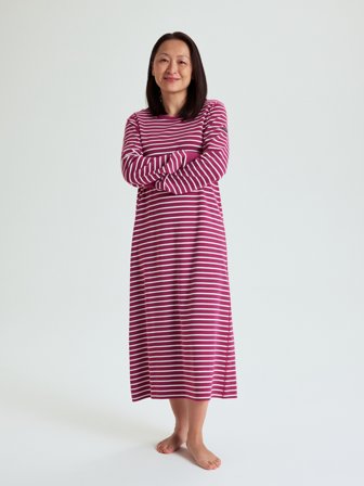Nachthemd für Erwachsene, gestreift - M - kinderbekleidung - pink - Polarn O. Pyret