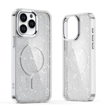 Glitter Etui MagSafe Kompatibel til iPhone 17 - Semi-transparent