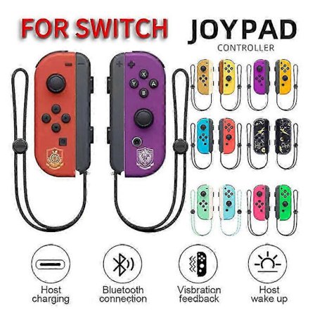 Joycon langaton ohjain Nintendo Switchille, tukee herätystoimintoa, vasen oikea kaukosäädin rannerenkaalla sininen punainen