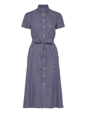 Belted Striped Linen Shirtdress Navy Polo Ralph Lauren