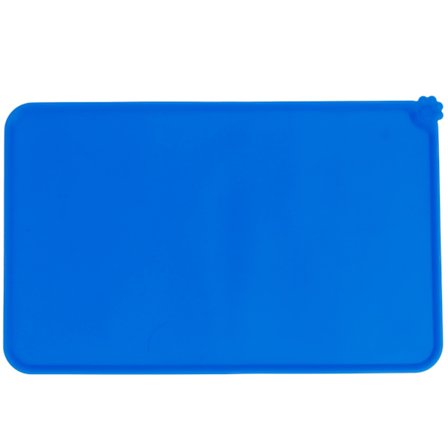 Foderunderlag til kæledyr, silikone, vandtæt, skridsikker skål, drikke- og foderskål, måtte, til hund og kat (blå)