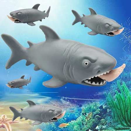 2 st Kreativa Antistress Dekompressionsleksaker Squeeze Leksaker Sjunkande Haj med Surfben Pop-up Dekompressionsleksaker Skedtrickgåva