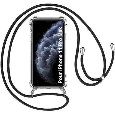 Mobilskal - för iPhone 11 Pro Max - Flexibelt - Transparent-Svart - Flexibel gel