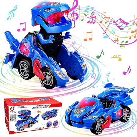 Transformerande Dinosaurie Leksaker Transformerande Dinosaurie Bil Automatisk Transformerande Dino Bilar Med Musik Och LED-Ljus Transformerande Bil 