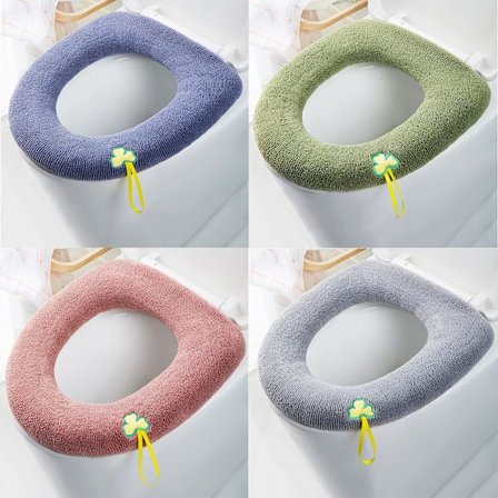 4 stk. varme toiletbrætbetræk til badeværelse bløde tykke toilet