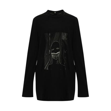 Rick Owens T-shirt with long sleeves , Zwart , Heren , Maat: M