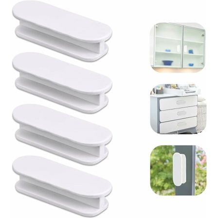 Balkongdörrknopp, set med 4 dörrhandtag, skåp, glasmöbler, plastutseende