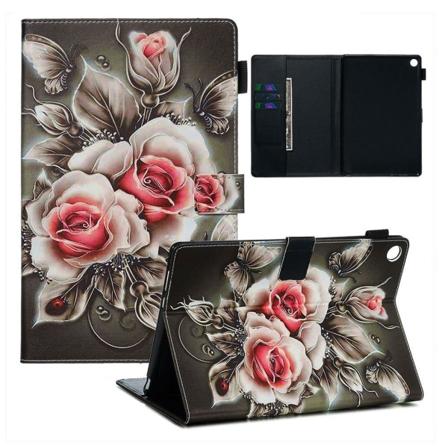 Huawei MediaPad M5 10 elävä kuvio nahkainen läppäkotelo - Kukka Multicolor