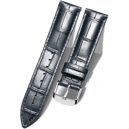 AVEKI Aito Nahka Ranneke Kellon Vaihtohihnaksi Monivärinen Vedenkestävä Miehille ja Naisille, Musta (15mm)