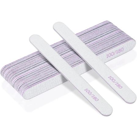 Nagelfilar, 16 st professionella nagelfilset, 100/180 grit dubbelsidig Emery Board Manikyrverktyg för naturliga och akrylnaglar