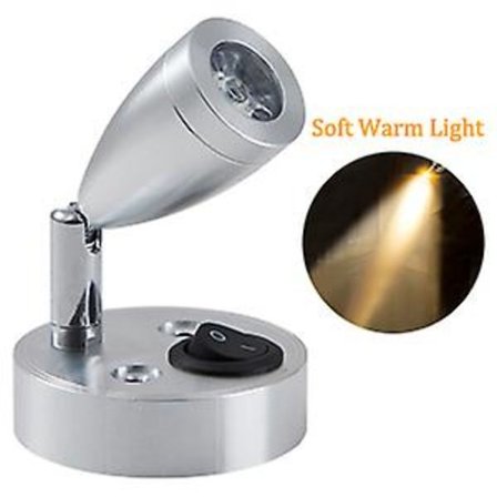 12v LED-spotläslampa, LED-lampa interiör, 3w varmt ljus sängbordsläslampor för husbil